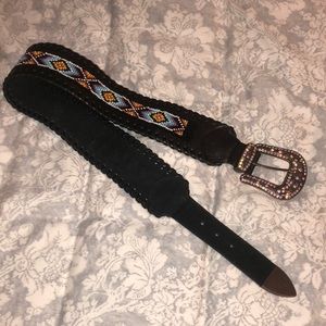 Western beaded belt